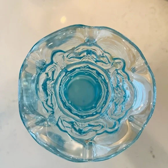 Vintage Lenox Imperial Glass Loganberry Vase - Blue carnival iridescent